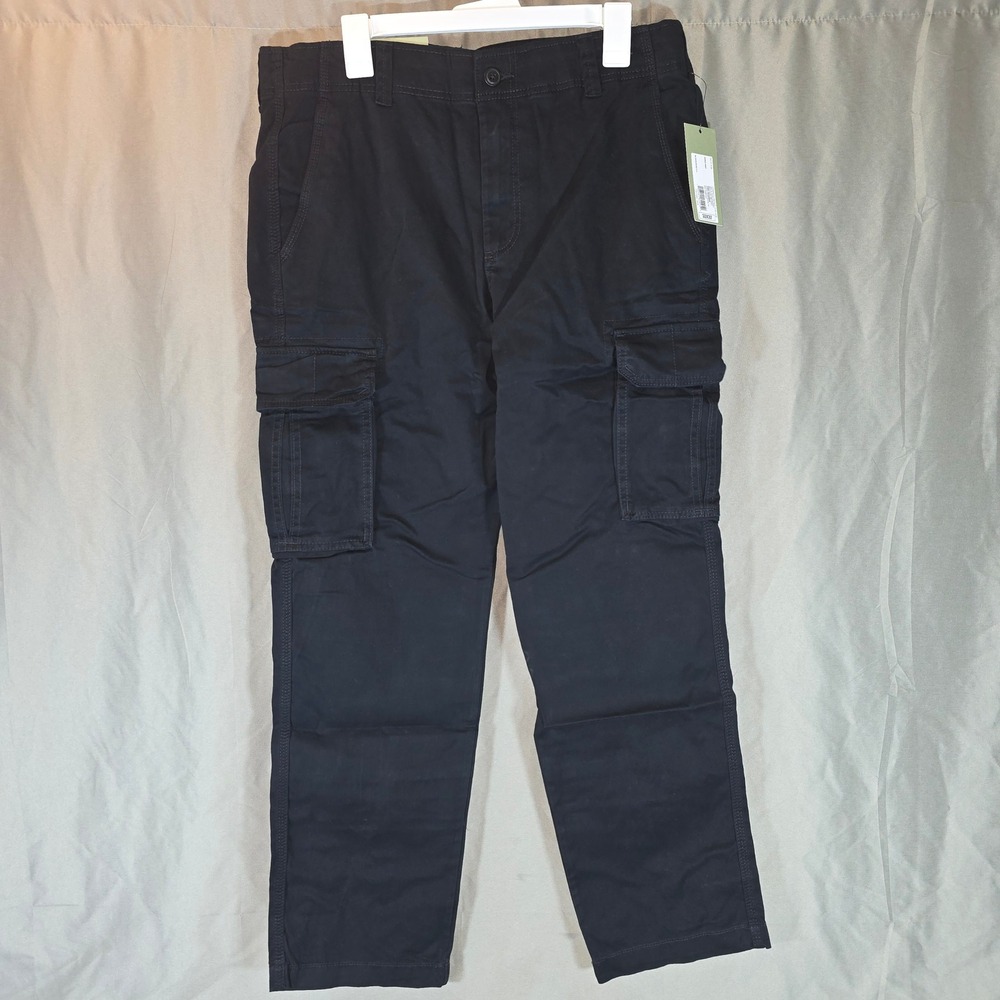 Goodfellow & Co Mens Black Cargo Pants Straight Leg Cotton Stretch 33x32 WRE11K
